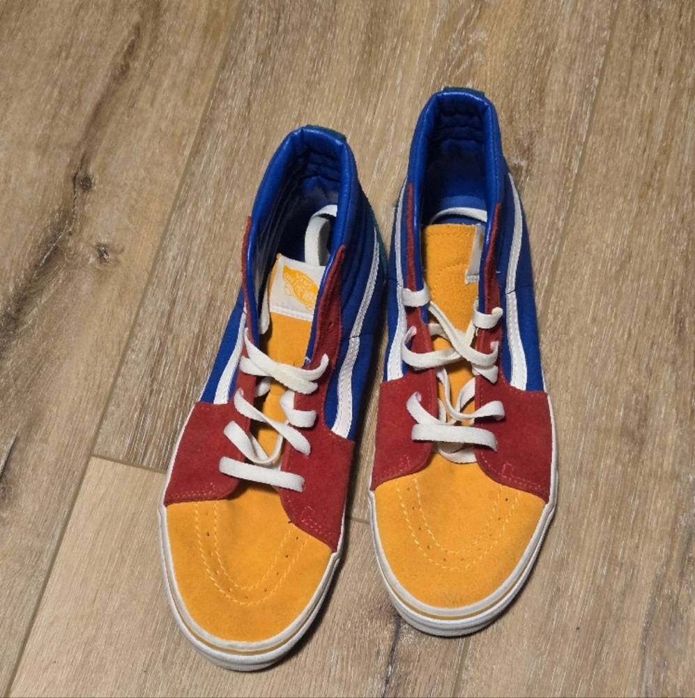 Vans  sk8 high tops suede primary color blocks size 7